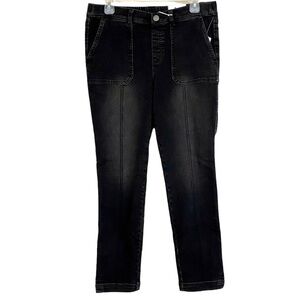 Intro Stretch Black Denim Ankle Jeans 8
